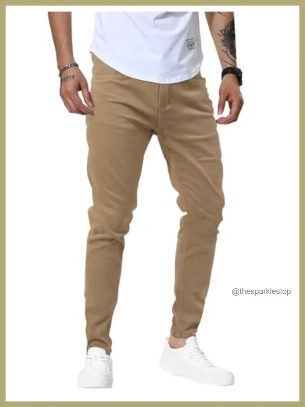 Slim Fit Skinny Stretch Denim Jeans with Tapered Leg